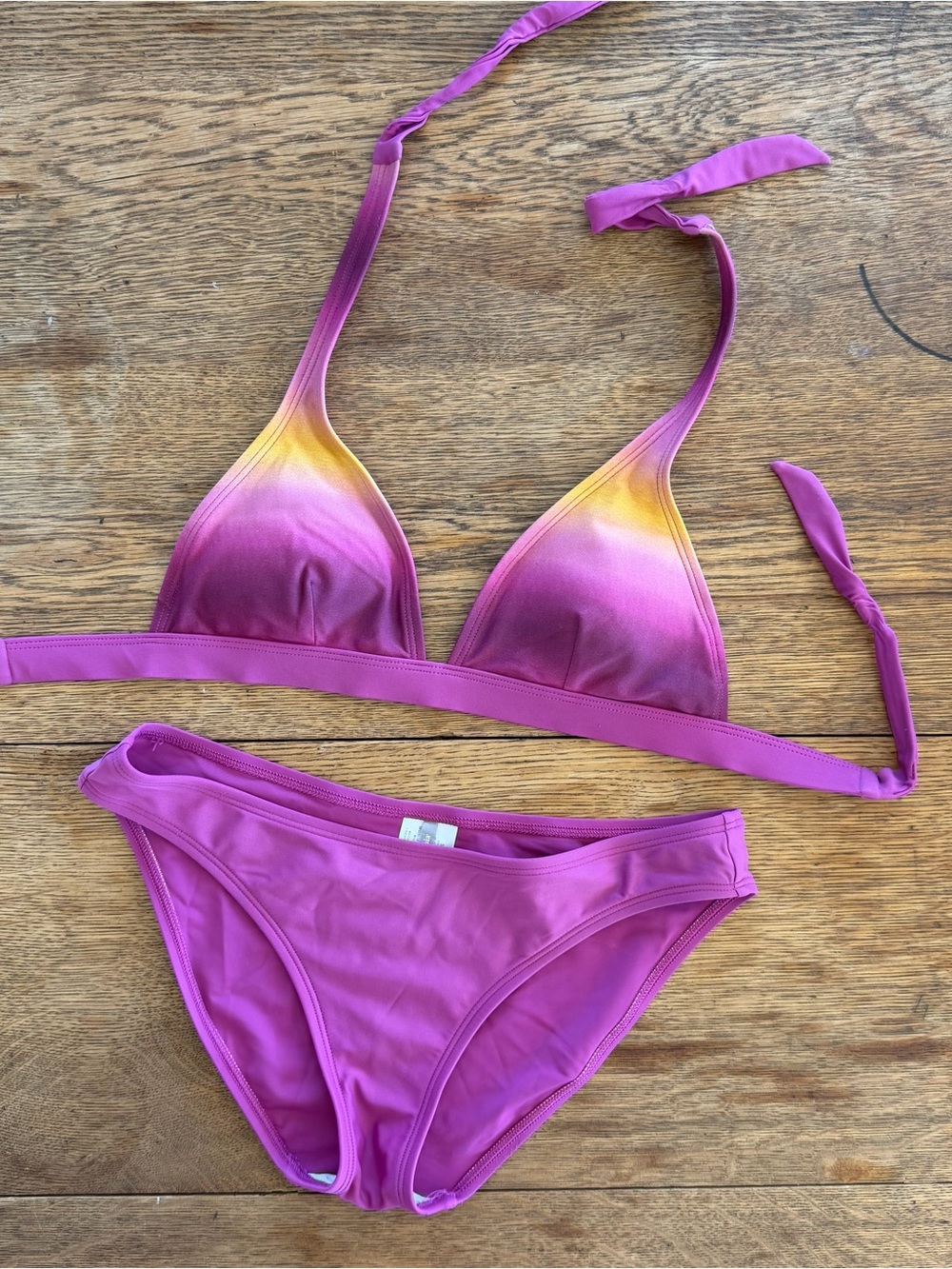 Patagonia Purple Pink Fade Triangle Bikini Set